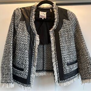 Chanel vibes! Rebecca Taylor blazer with lamb skin accents